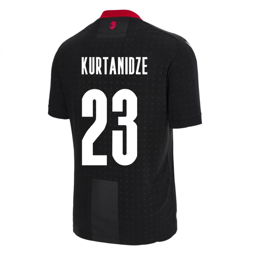 Niño Fútbol Camiseta Georgia Revaz Kurtanidze #23 Negro 2ª Equipación 24-26 México