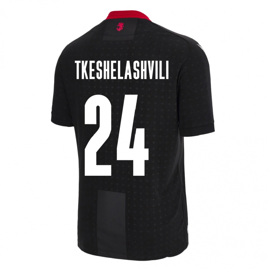 Niño Fútbol Camiseta Georgia Amiran Tkeshelashvili #24 Negro 2ª Equipación 24-26 México