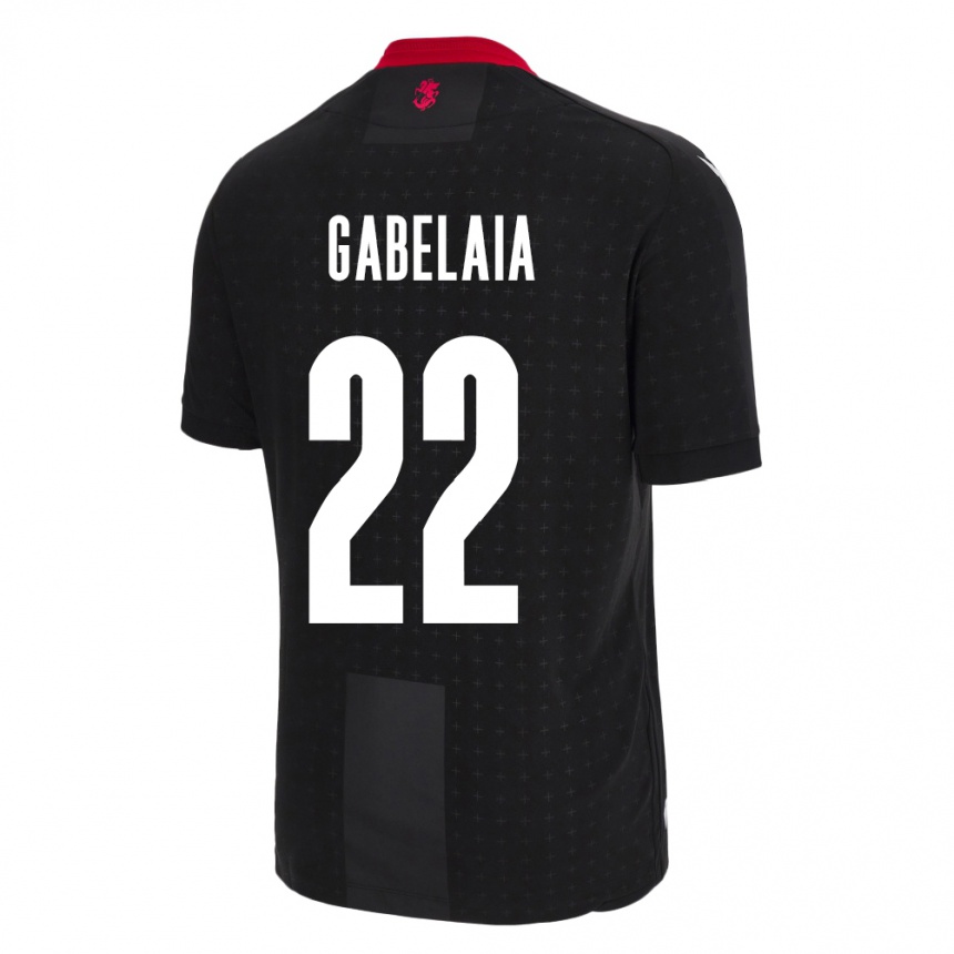 Niño Fútbol Camiseta Georgia Svetalna Gabelaia #22 Negro 2ª Equipación 24-26 México