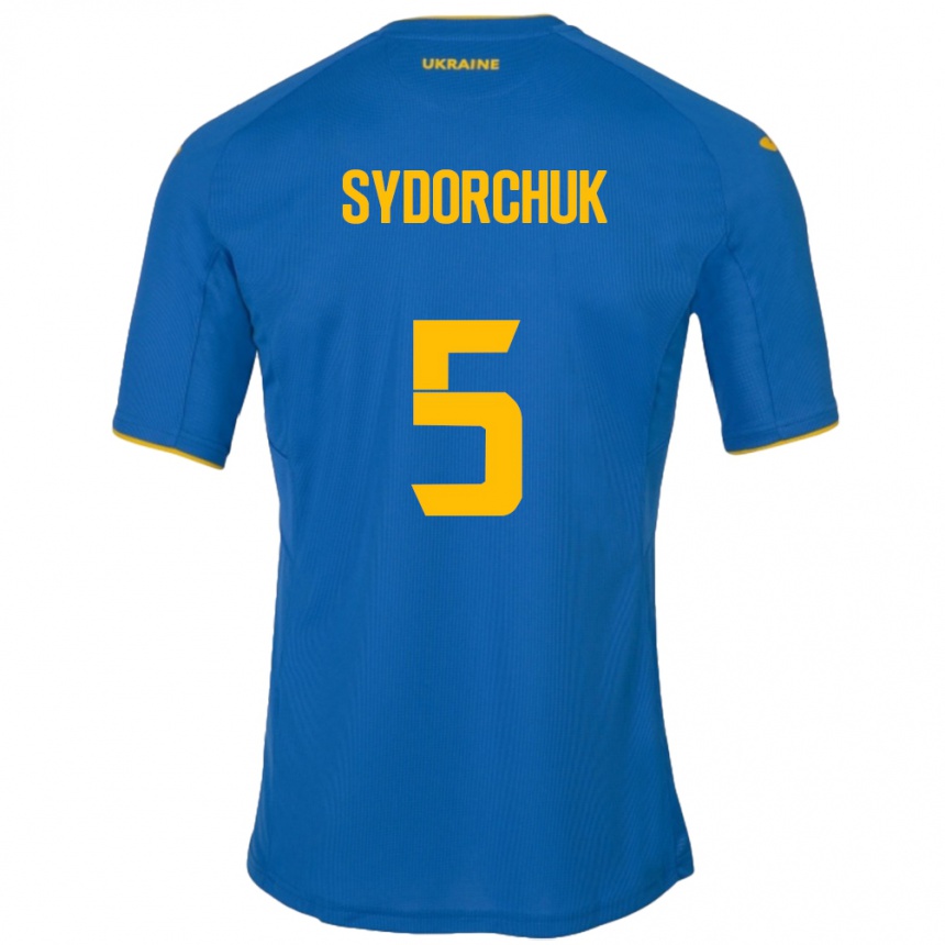 Niño Fútbol Camiseta Ucrania Sergiy Sydorchuk #5 Azul 2ª Equipación 24-26 México