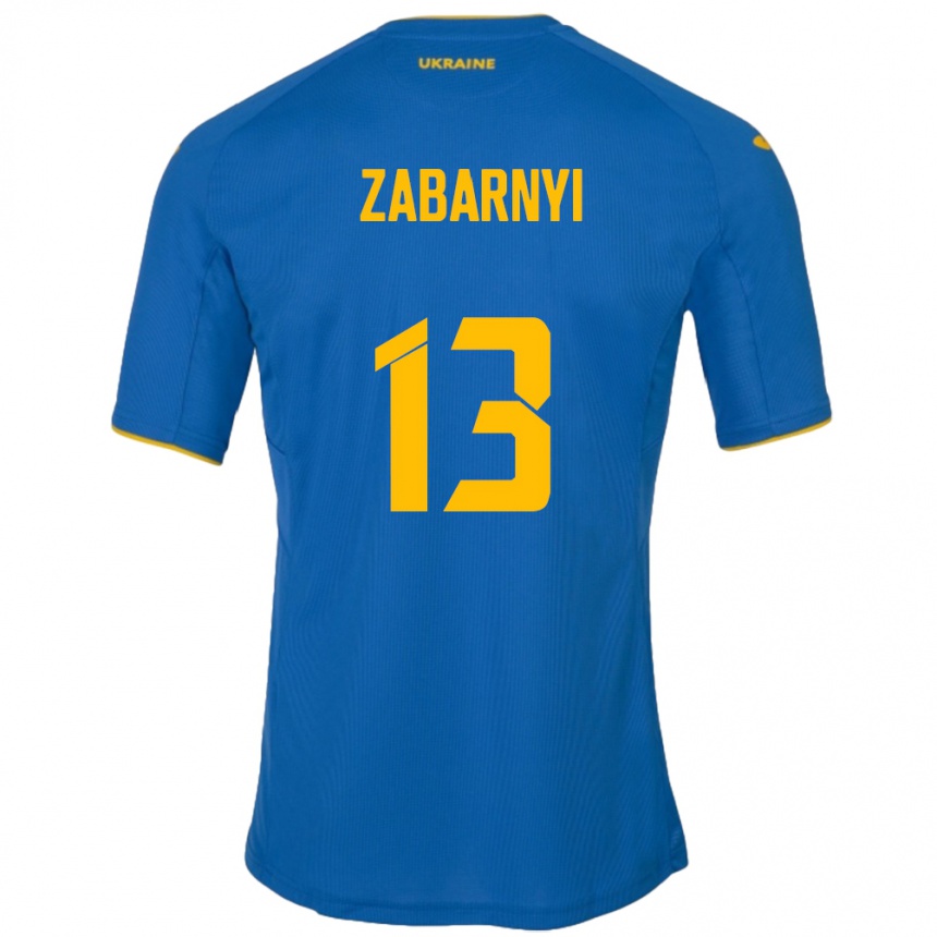 Niño Fútbol Camiseta Ucrania Ilya Zabarnyi #13 Azul 2ª Equipación 24-26 México