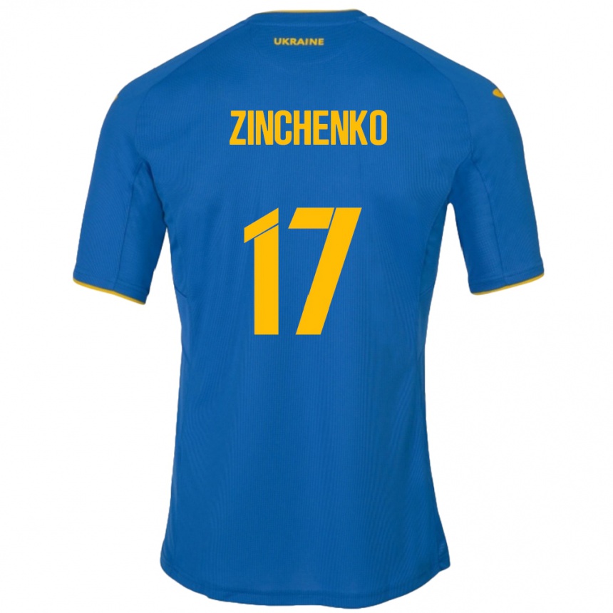 Niño Fútbol Camiseta Ucrania Oleksandr Zinchenko #17 Azul 2ª Equipación 24-26 México