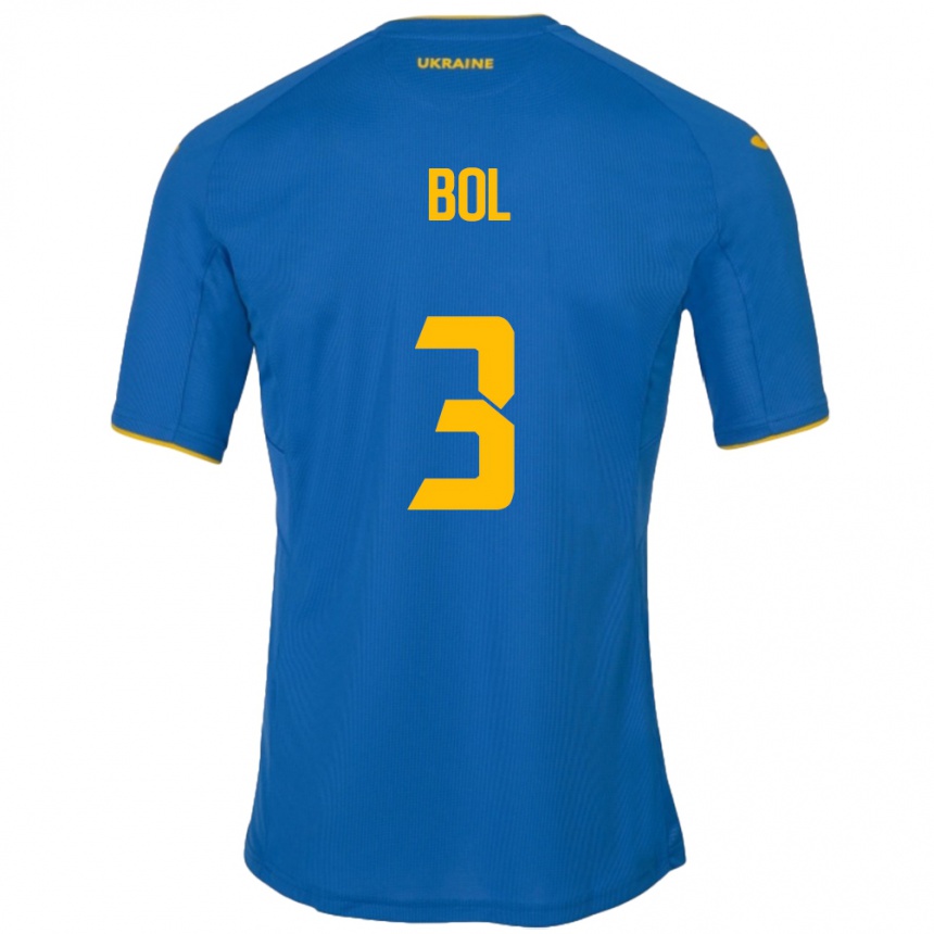 Niño Fútbol Camiseta Ucrania Anton Bol #3 Azul 2ª Equipación 24-26 México