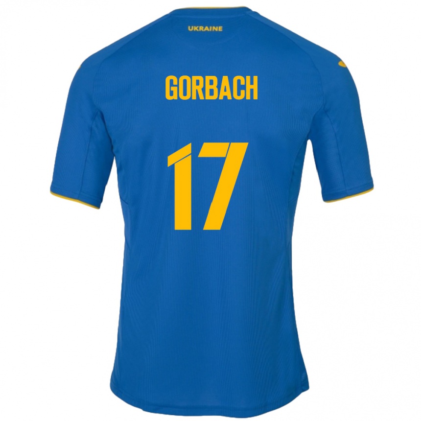 Niño Fútbol Camiseta Ucrania Igor Gorbach #17 Azul 2ª Equipación 24-26 México