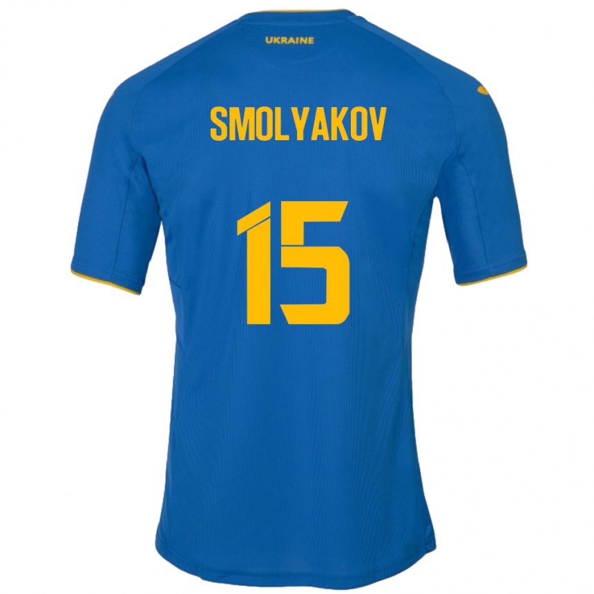 Niño Fútbol Camiseta Ucrania Artem Smolyakov #15 Azul 2ª Equipación 24-26 México