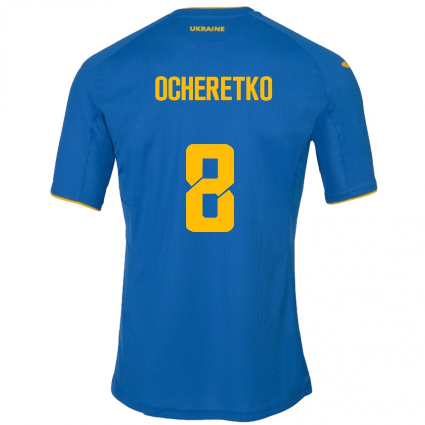 Niño Fútbol Camiseta Ucrania Oleg Ocheretko #8 Azul 2ª Equipación 24-26 México