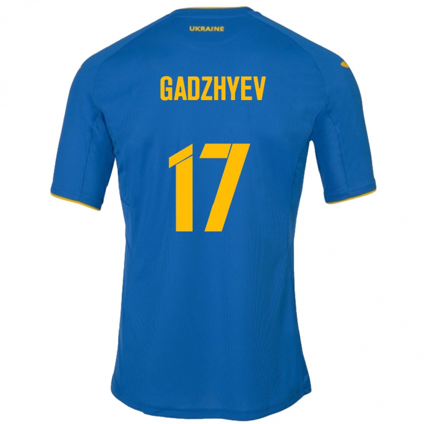 Niño Fútbol Camiseta Ucrania Ramik Gadzhyev #17 Azul 2ª Equipación 24-26 México