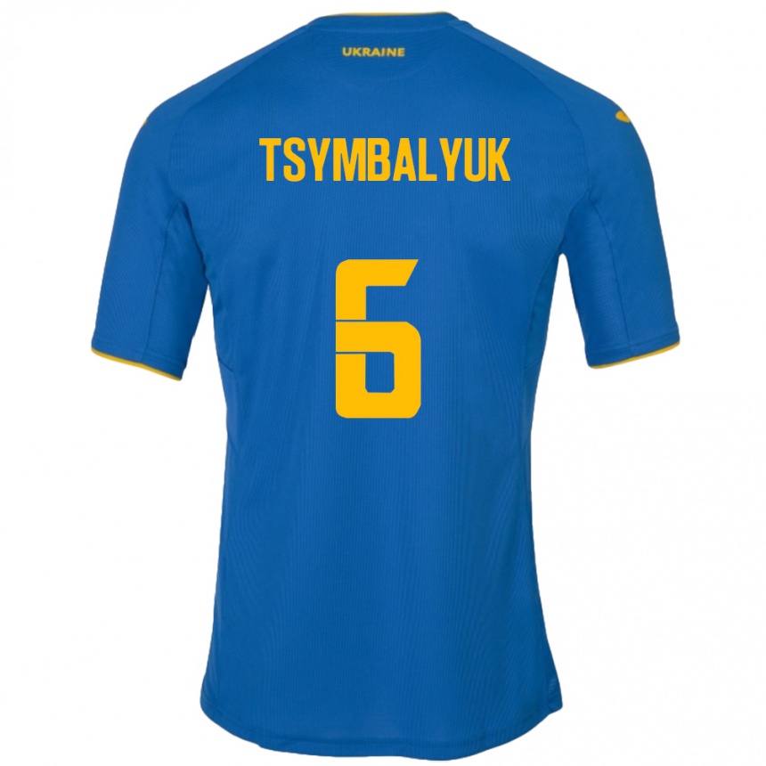 Niño Fútbol Camiseta Ucrania Maksym Tsymbalyuk #6 Azul 2ª Equipación 24-26 México