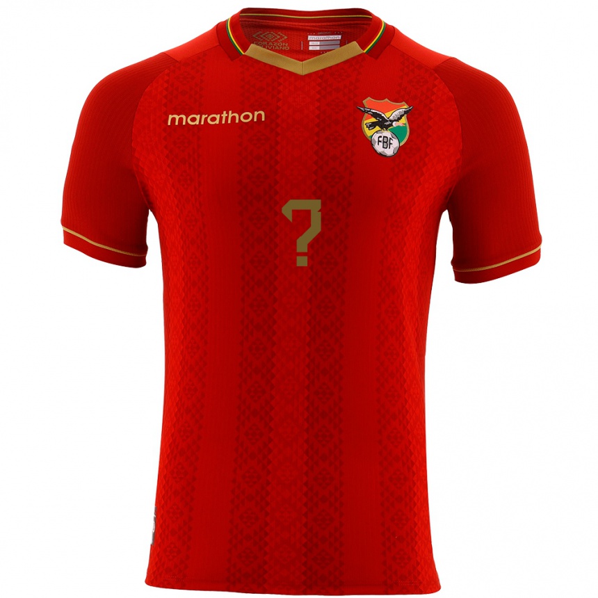 Niño Fútbol Camiseta Bolivia Su Nombre #0 Rojo 2ª Equipación 24-26 México