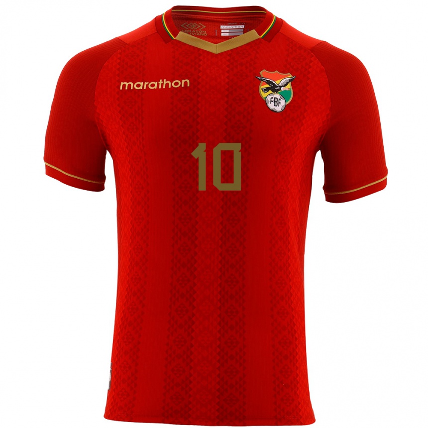 Niño Fútbol Camiseta Bolivia Ramiro Vaca #10 Rojo 2ª Equipación 24-26 México