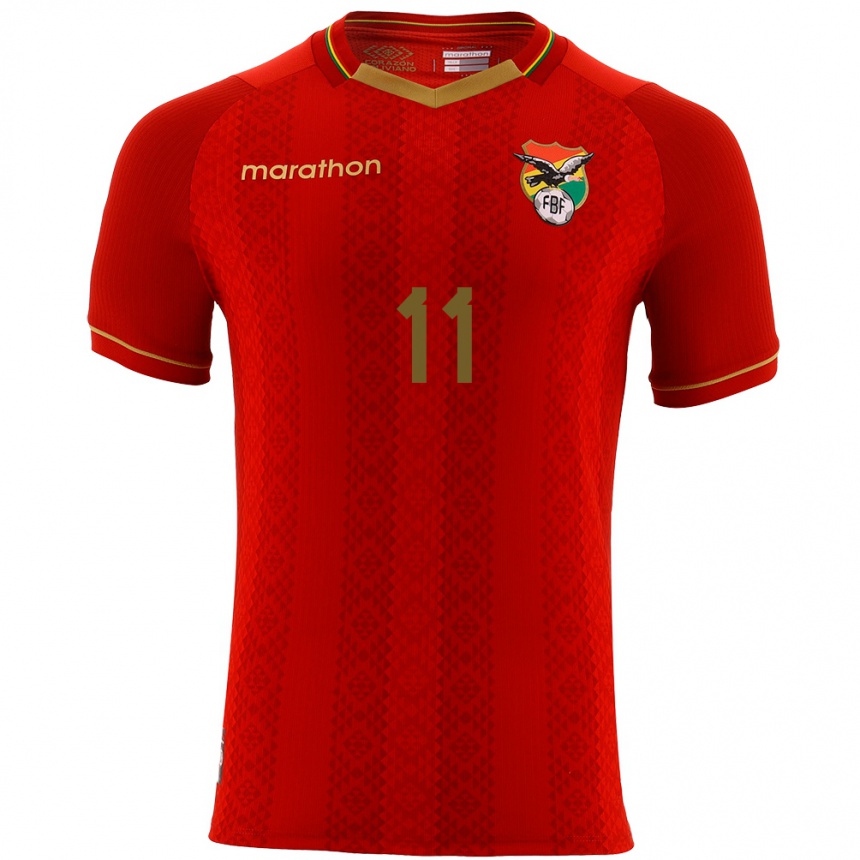 Niño Fútbol Camiseta Bolivia Moises Paniagua #11 Rojo 2ª Equipación 24-26 México