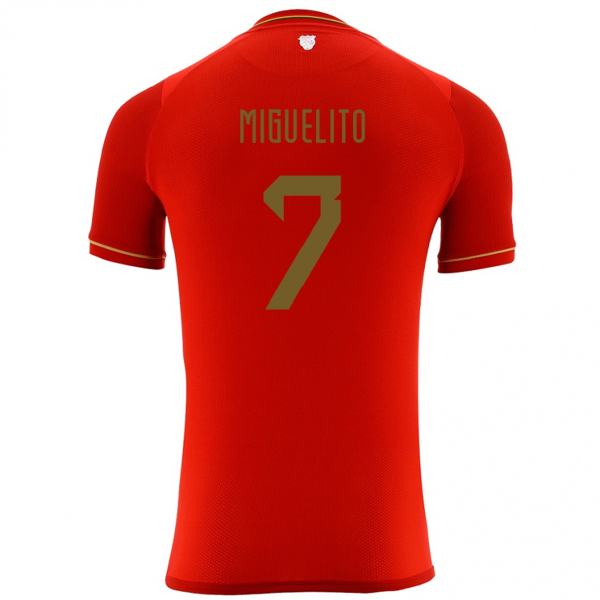 Niño Fútbol Camiseta Bolivia Miguelito #7 Rojo 2ª Equipación 24-26 México