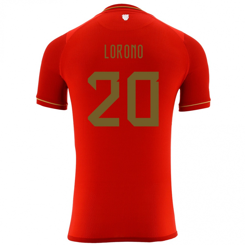 Niño Fútbol Camiseta Bolivia Bernardo Loroño #20 Rojo 2ª Equipación 24-26 México
