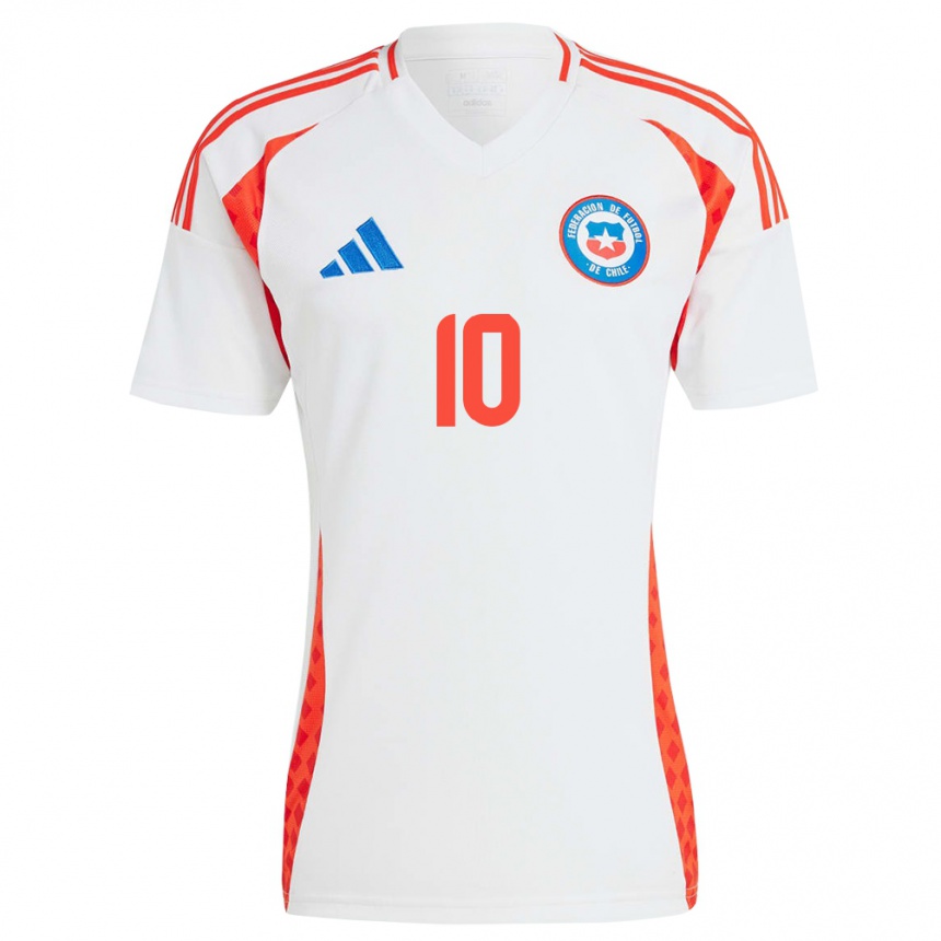 Niño Fútbol Camiseta Chile Alexis Sánchez #10 Blanco 2ª Equipación 24-26 México