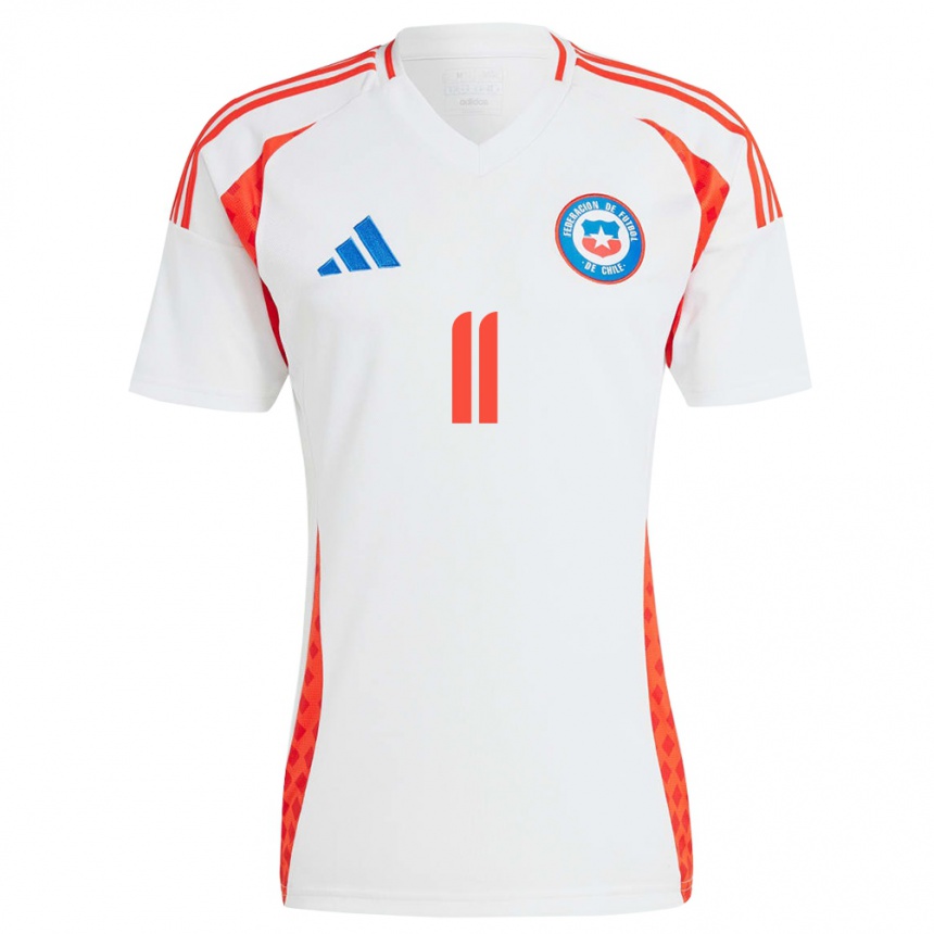 Niño Fútbol Camiseta Chile Joan Cruz #11 Blanco 2ª Equipación 24-26 México