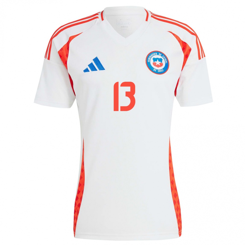 Niño Fútbol Camiseta Chile Daniel Gutiérrez #13 Blanco 2ª Equipación 24-26 México