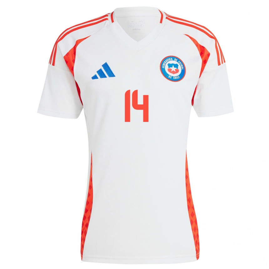 Niño Fútbol Camiseta Chile Marcelo Morales #14 Blanco 2ª Equipación 24-26 México