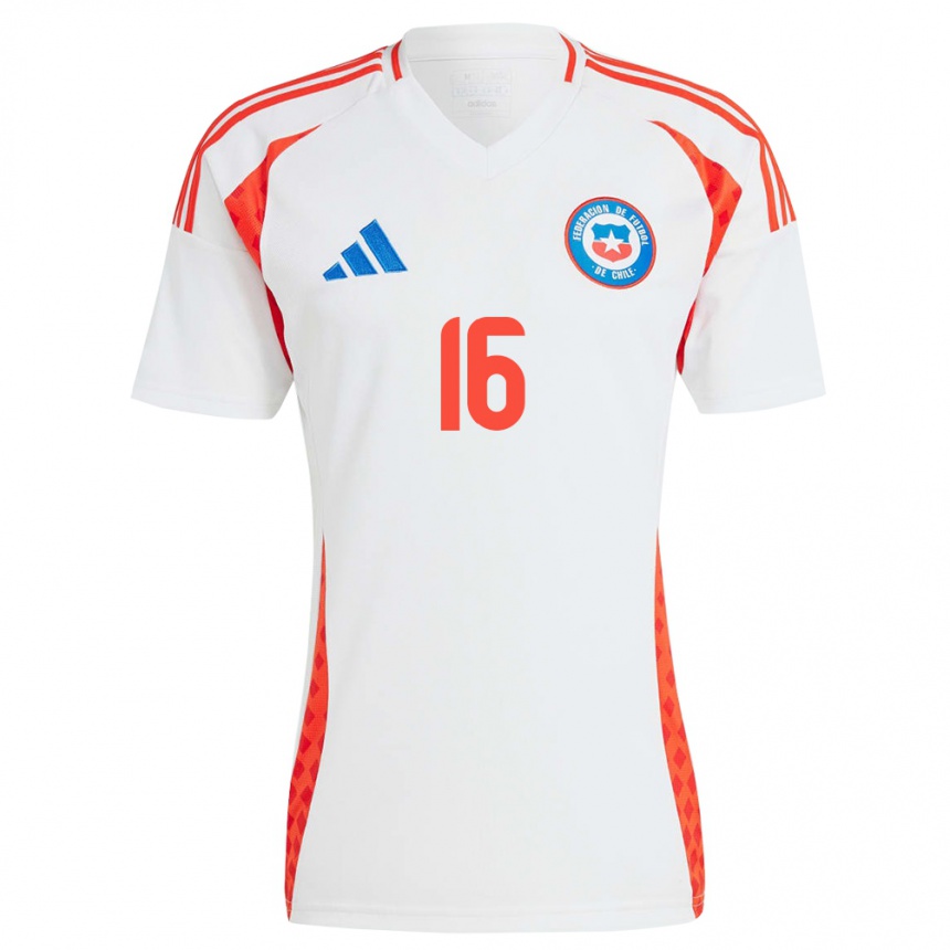 Niño Fútbol Camiseta Chile Igor Lichnovsky #16 Blanco 2ª Equipación 24-26 México