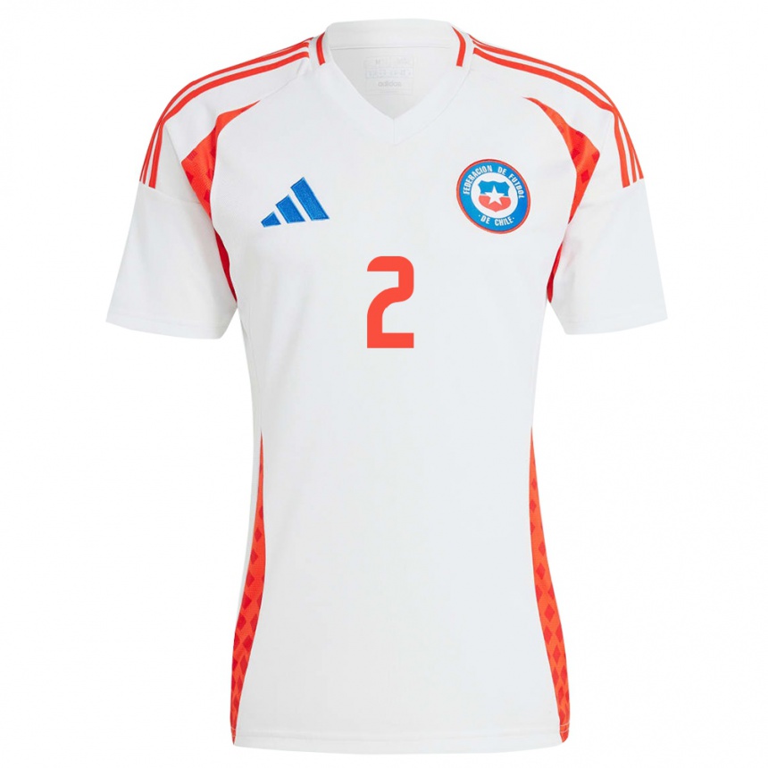 Niño Fútbol Camiseta Chile Michelle Olivares #2 Blanco 2ª Equipación 24-26 México