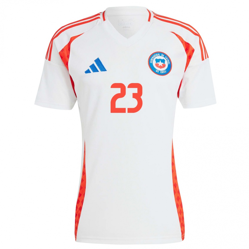 Niño Fútbol Camiseta Chile Ignacia Bustos #23 Blanco 2ª Equipación 24-26 México