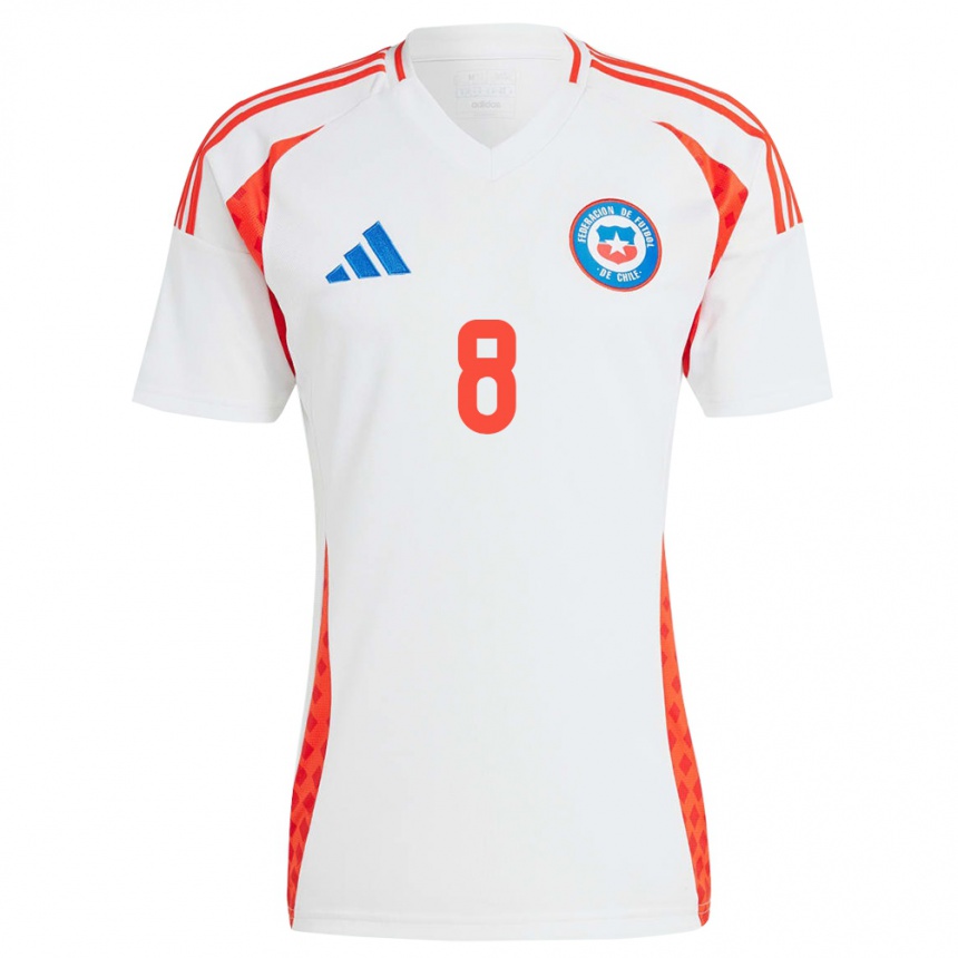 Niño Fútbol Camiseta Chile Darío Osorio #8 Blanco 2ª Equipación 24-26 México