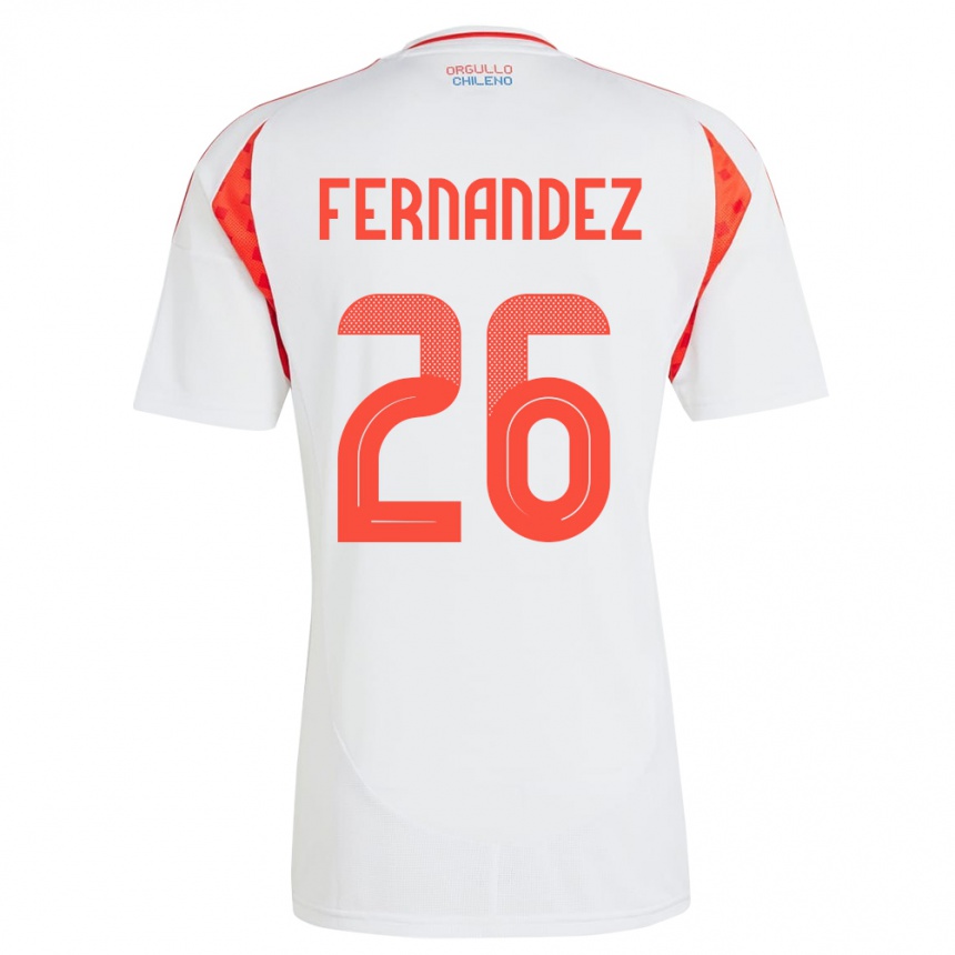 Niño Fútbol Camiseta Chile Nicolás Fernández #26 Blanco 2ª Equipación 24-26 México