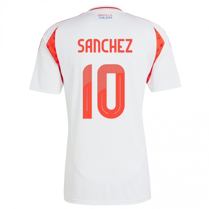 Niño Fútbol Camiseta Chile Alexis Sánchez #10 Blanco 2ª Equipación 24-26 México