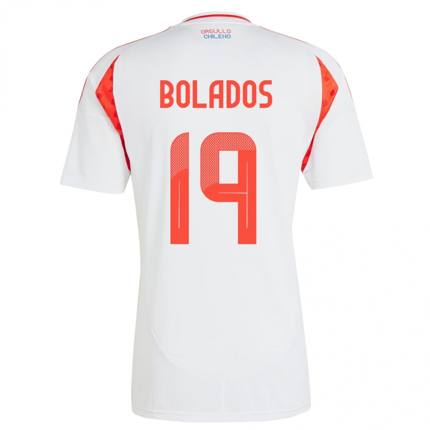 Niño Fútbol Camiseta Chile Marcos Bolados #19 Blanco 2ª Equipación 24-26 México