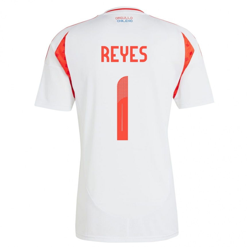 Niño Fútbol Camiseta Chile Vicente Reyes #1 Blanco 2ª Equipación 24-26 México