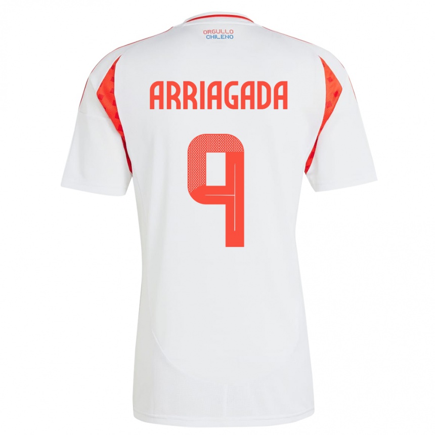 Niño Fútbol Camiseta Chile Luciano Arriagada #9 Blanco 2ª Equipación 24-26 México