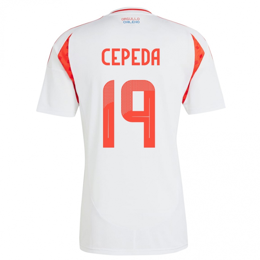 Niño Fútbol Camiseta Chile Lucas Cepeda #19 Blanco 2ª Equipación 24-26 México