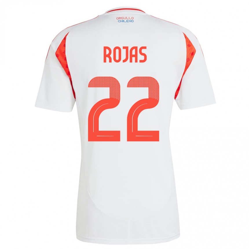 Niño Fútbol Camiseta Chile Jeyson Rojas #22 Blanco 2ª Equipación 24-26 México