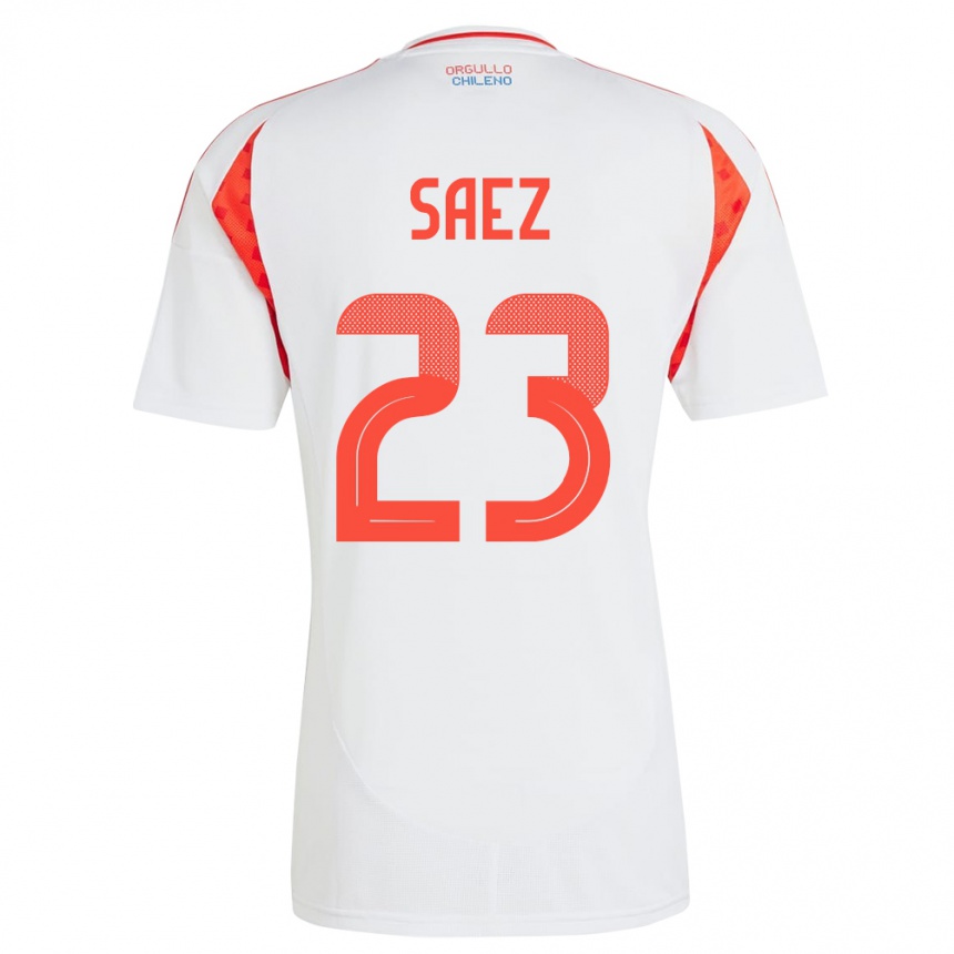 Niño Fútbol Camiseta Chile Ignacio Sáez #23 Blanco 2ª Equipación 24-26 México