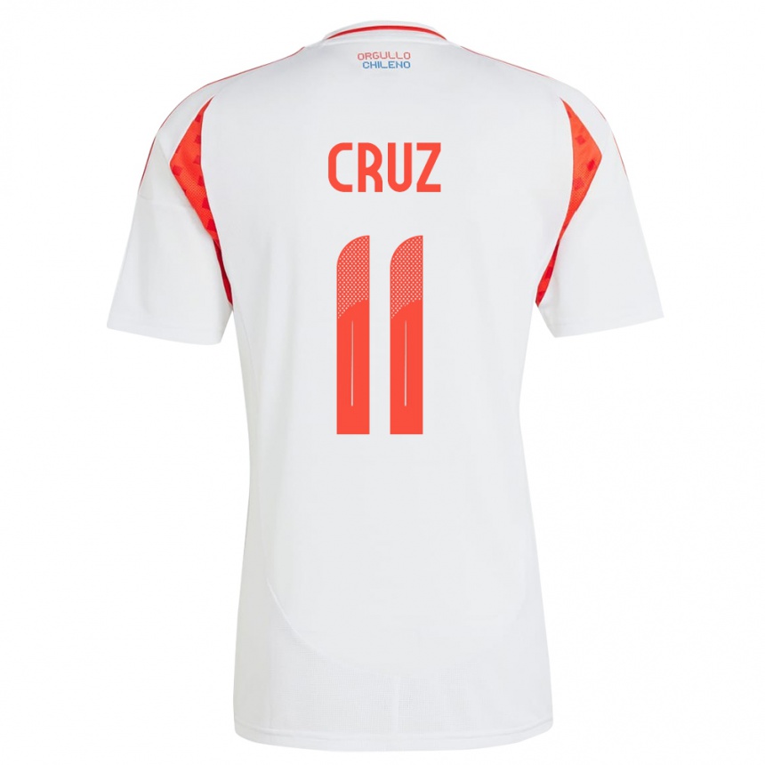 Niño Fútbol Camiseta Chile Joan Cruz #11 Blanco 2ª Equipación 24-26 México