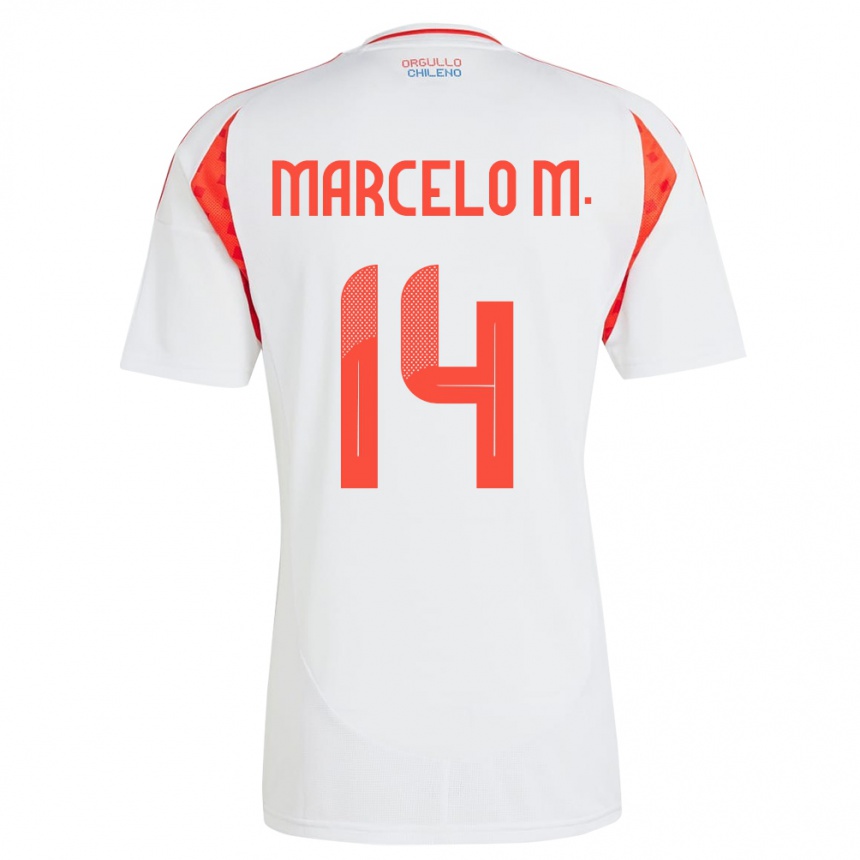 Niño Fútbol Camiseta Chile Marcelo Morales #14 Blanco 2ª Equipación 24-26 México