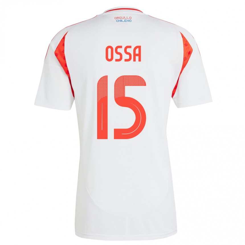 Niño Fútbol Camiseta Chile Diego Ossa #15 Blanco 2ª Equipación 24-26 México