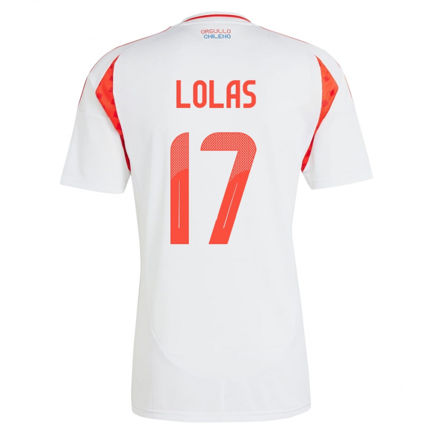 Niño Fútbol Camiseta Chile Manuel Lolas #17 Blanco 2ª Equipación 24-26 México