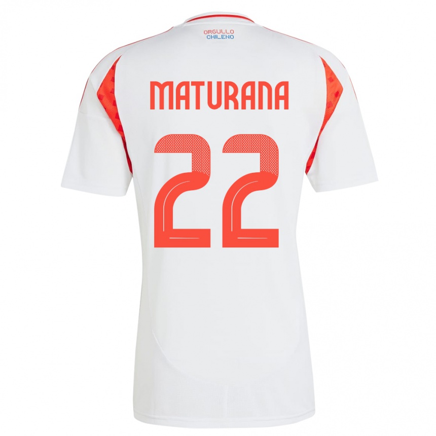 Niño Fútbol Camiseta Chile Martín Maturana #22 Blanco 2ª Equipación 24-26 México