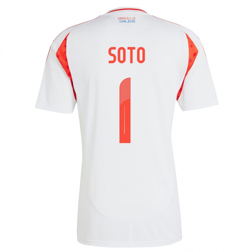 Niño Fútbol Camiseta Chile Fernando Soto #1 Blanco 2ª Equipación 24-26 México