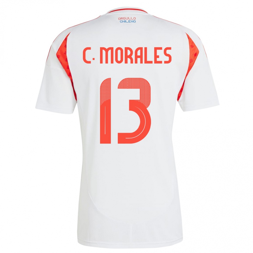 Niño Fútbol Camiseta Chile Cristián Morales #13 Blanco 2ª Equipación 24-26 México