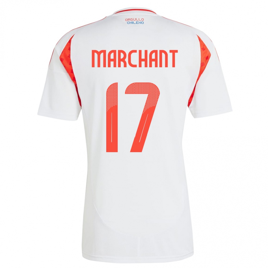 Niño Fútbol Camiseta Chile Francisco Marchant #17 Blanco 2ª Equipación 24-26 México