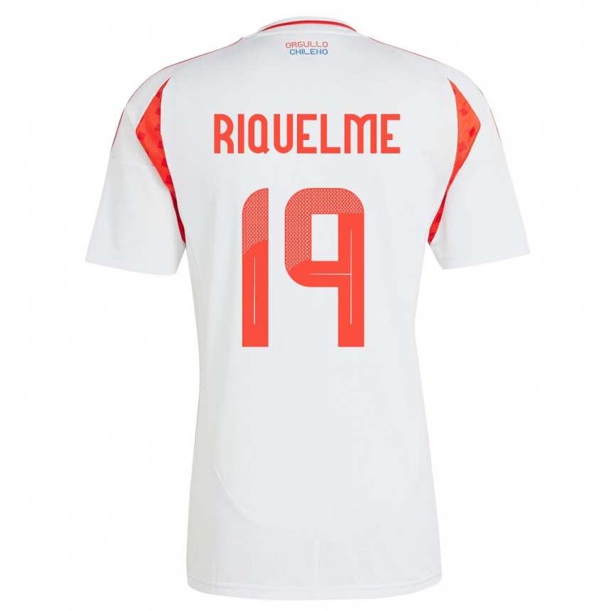 Niño Fútbol Camiseta Chile Benjamín Riquelme #19 Blanco 2ª Equipación 24-26 México