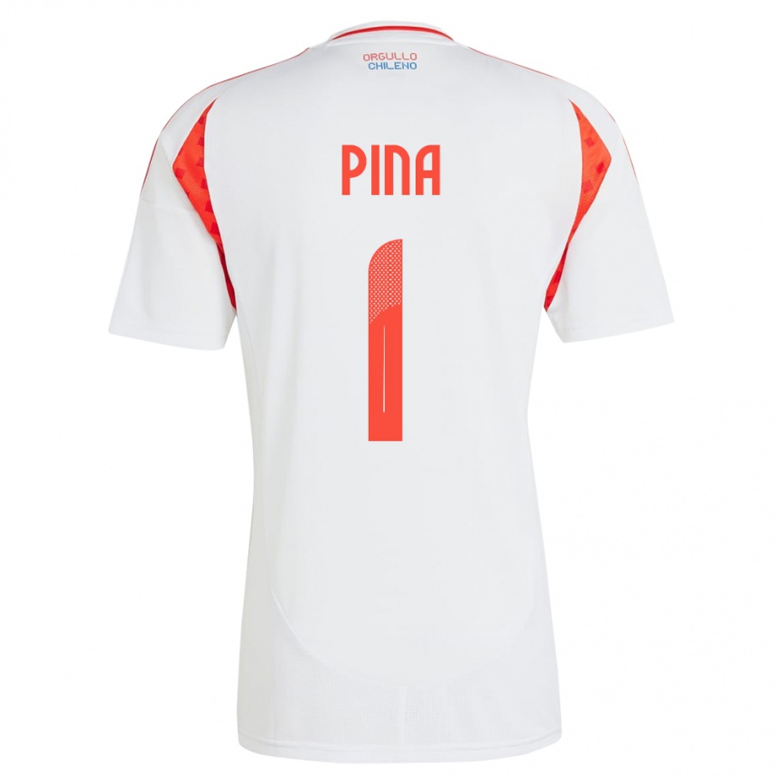 Niño Fútbol Camiseta Chile Cristóbal Piña #1 Blanco 2ª Equipación 24-26 México