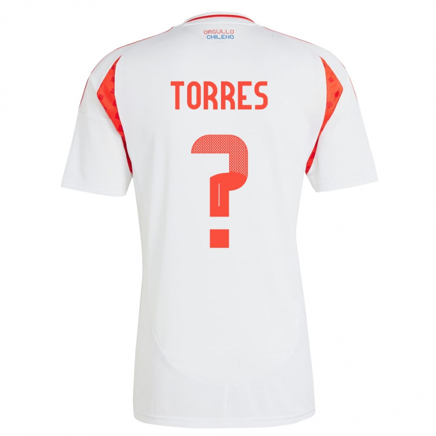 Niño Fútbol Camiseta Chile Bruno Torres #0 Blanco 2ª Equipación 24-26 México