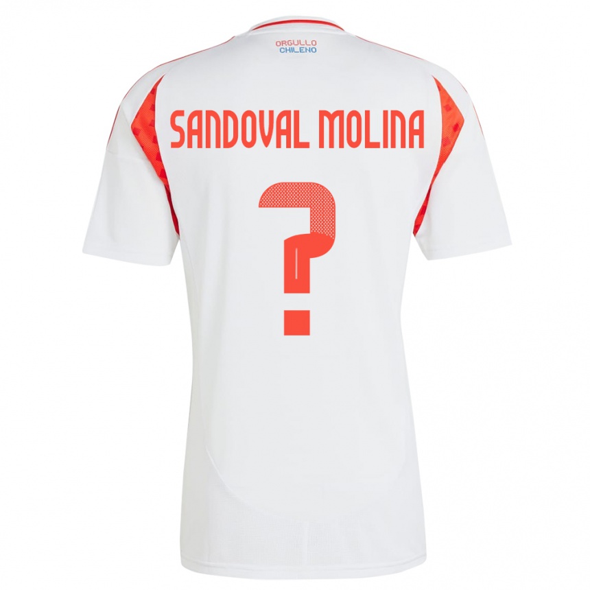 Niño Fútbol Camiseta Chile Mario Sandoval Molina #0 Blanco 2ª Equipación 24-26 México