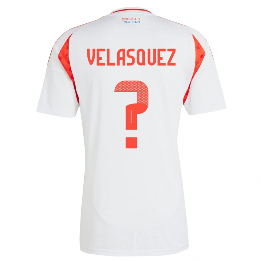 Niño Fútbol Camiseta Chile Milovan Velásquez #0 Blanco 2ª Equipación 24-26 México