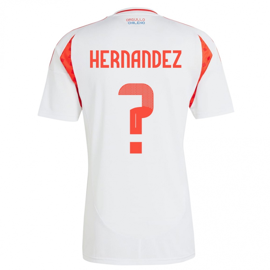 Niño Fútbol Camiseta Chile Camilo Hernández #0 Blanco 2ª Equipación 24-26 México