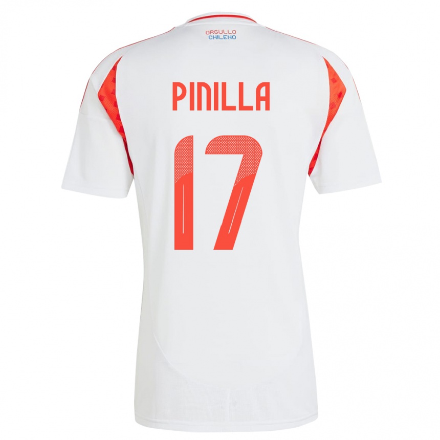 Niño Fútbol Camiseta Chile Fernanda Pinilla #17 Blanco 2ª Equipación 24-26 México