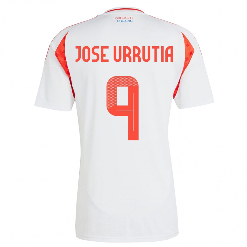 Niño Fútbol Camiseta Chile María José Urrutia #9 Blanco 2ª Equipación 24-26 México