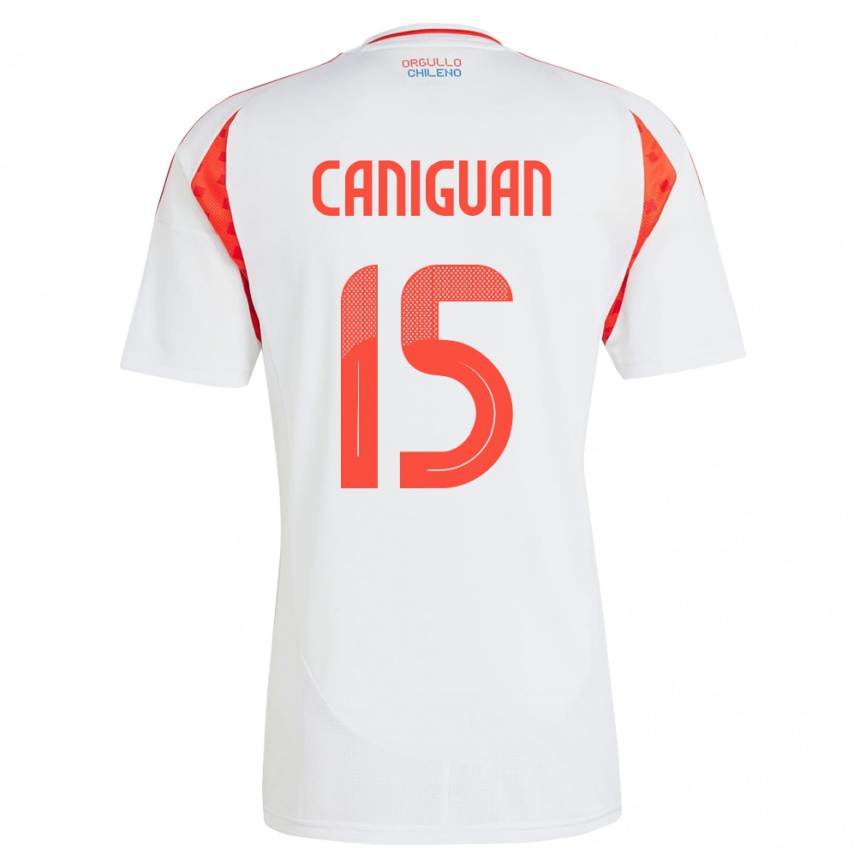 Niño Fútbol Camiseta Chile Franchesca Caniguán #15 Blanco 2ª Equipación 24-26 México